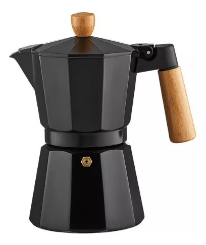 Cafetera Italiana Negra Para 6 Tazas, Café Negro Moderno De