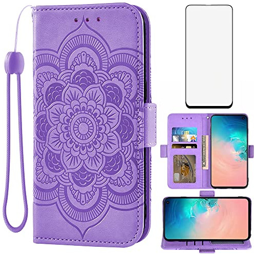 Funda Cartera Para Samsung Galaxy S10e Morado Piel Sintetica