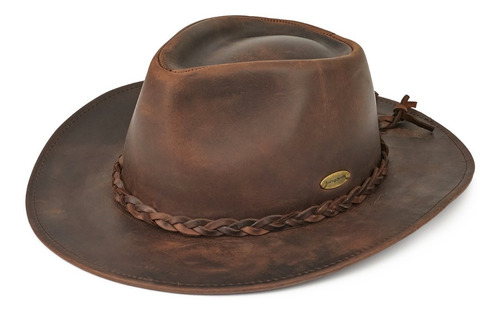 Sombrero Cuero Unisex Elegante Cowboy Liso Briganti