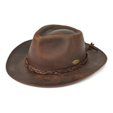 Sombrero Cuero Unisex Elegante Cowboy Liso Briganti