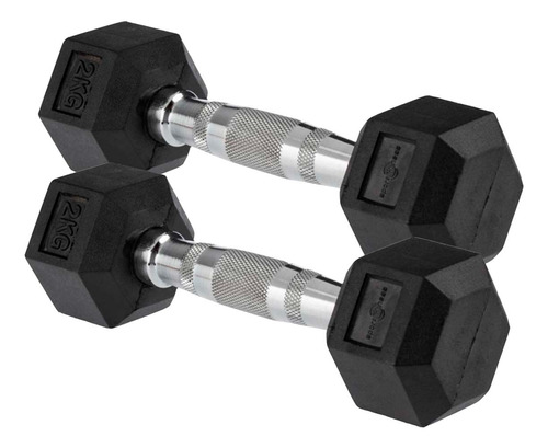 Pesas Mancuernas Hexagonales Sportfitness 2x2kls Encauchadas