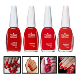 Kit Esmalte Colorama Tons De Vermelho Cremoso Hipoalergênico