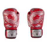 Guantes  Premium Boxeo / Muay Thai / Rojo Dragones Plateados