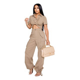 Traje De Mujer Camisa Manga Corta + Pantalón Cargo Bag [u]