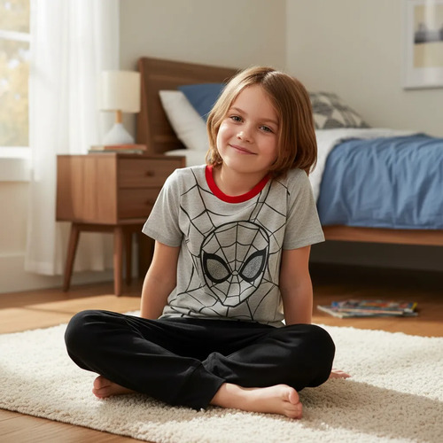 Pijama Algodón Pantalón Y Playera Marvel Spiderman
