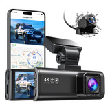 F7n 4k Dual Dash Cam Wifi Incorporado Gps Cámara Frontal Y T