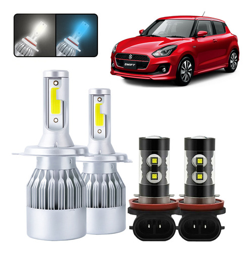 Kit De Focos Led H4 H11 Para Suzuki Swift 2007-2019