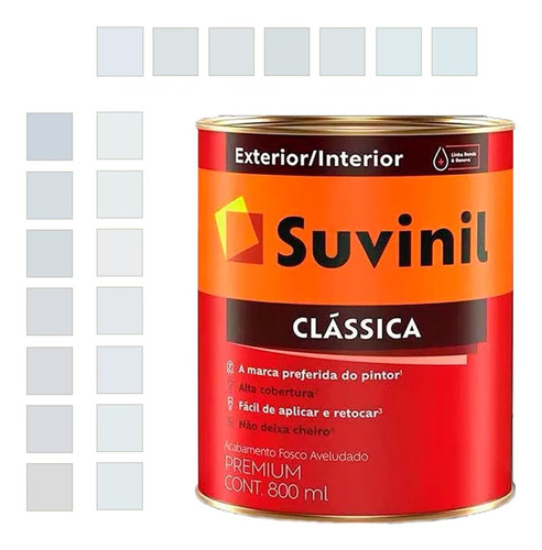 Tinta Clássica Premium Fosco 800ml Cores Leves 17 - Suvinil