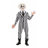 Disfraz Talla Small Para Hombre De Beetlejuice Con Peluca