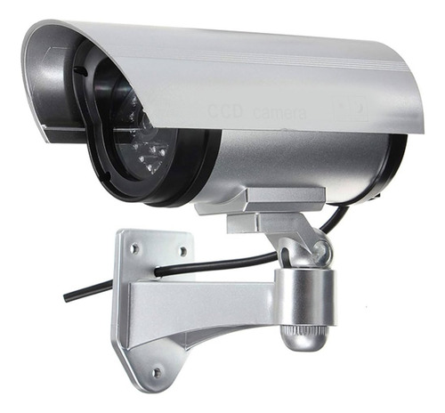 Camara Seguridad Falsa Exterior Con Luz Led Vigilancia