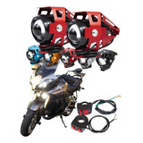 Juego Faros Led Lupas Moto Universal Tres Pasos Estrobo U5