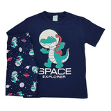 Pijama Menino Verão Brilha Escuro Space Explorer Kyly 1 A 8