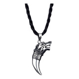 Collar Dije Colmillo De Lobo Amuleto Colgante Punk P/ Hombre