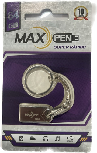 Pen Drive 64gb Nano Chaveiro Usb 2.0