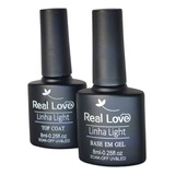 Top Coat Real Love Kit 2 Unid Para As Unhas Linha Light 8ml Cor Top Coat + Base Gel