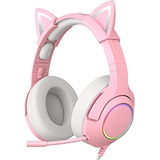 Phnixgam Pink Girl Gaming Headset Para Ps4, Ps5, Xbox One (s