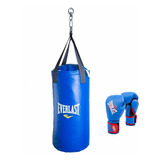 Kit Boxeo Everlast Saco + Guantes Box Kick Bolsa Puching