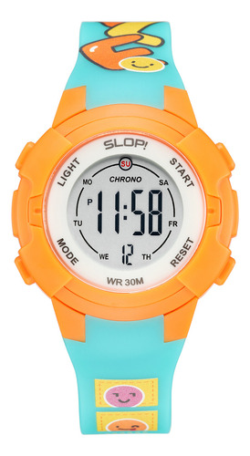 Reloj Infantil Slop Para Unisex Sw8825lk5 Naranja Color Del Fondo Gris