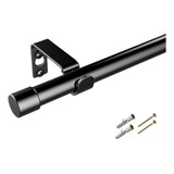 Kit Barral Para Cortina Metalico 1,20 Mts 22 Mm Negro Blanco