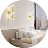 Luminária Pendente Espiral 17w Led Cabeceira Decor Dourado