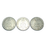 Set Colombia 50 Pesos 1987x2 Y 1989 Centernario Constitución