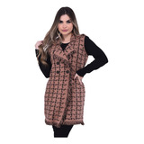 Colete Max Grosso Blusa Tricot Lã Frio Moda Feminina Inverno