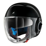 Casco Shark Nano Negro Brillo Abierto Doble Visor Tiendamoto