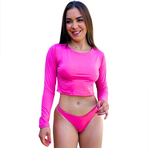 Conjunto Feminino Cropped Calcinha Fio Asa Delta Moda Praia