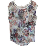 Blusa Mujer Large Estampa Tropical Botones Spaceball Remera