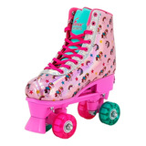 Patins 4 Rodas Quad Roller Infantil Ajustável Com Led Menina