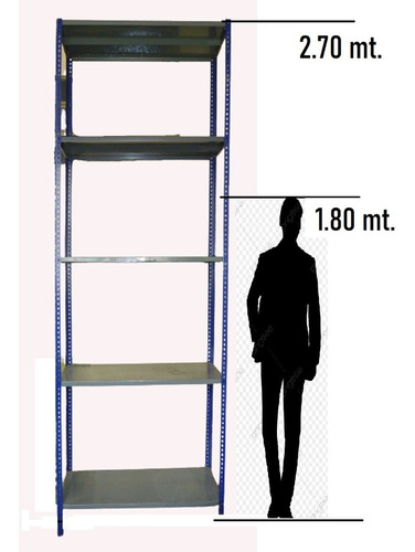 Estantería Metálica 90x42x270 Cm Reforzada Super Alta