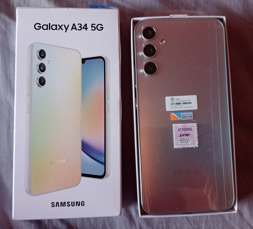 Celular Samsung A34 5g, Silver, Libre Feria Virtual Tominick