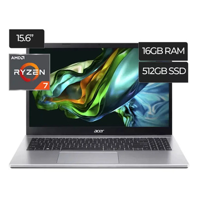 Notebook Acer Aspire A325-42 Ryzen 7 7730u 16gb Ram 512gb Ssd Pantalla 15.6 Full Hd Windows 11 Home Color Plateado | Meses sin interés