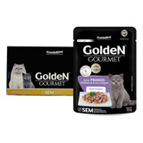 Caixa 20un Sachê Golden Gourmet Gatos Filhotes Frango 70g