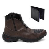 Bota Masculina Coturno Casual Zíper Reforçado + Carteira!!!