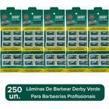 250 Lâmina Derby Extra 05 Cartelas Derby Verde - Atacado