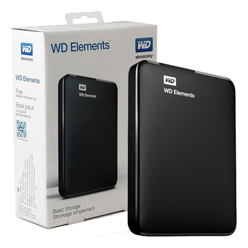 Disco Rígido Externo Western Digital Wd Elements Portable Wdbu6y0020bbk 2tb Preto