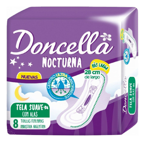 Doncella Toallas X8 Nocturnas Alas Pocket 
