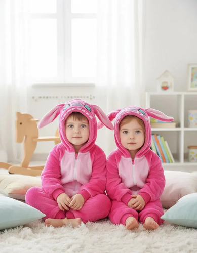 Pijama Mameluco Angela Stitch Rosa Cosplay Disfraz Premium | Envío gratis
