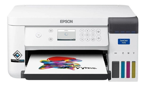 Impresora A Color Simple Función Epson Surecolor F170 Con Wifi Blanca 100v/240v Tintas Cmyk Sublimación