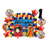 Kit Decoracion Cumpleaños Globos Goku Y Gohan Dragon Ball 85