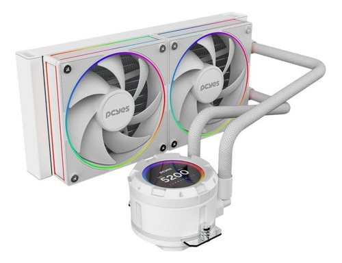 Water Cooler Pcyes Vision 240mm White Ghost - Tela Lcd 2,1 Led Rgb