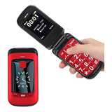 Teléfono Móvil Para Adultos Mayores Flip Dual Chip Rojo/negr