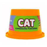 Comedouro Alto Antiformiga Pet Toys Neon Cat 250 Ml  Gatos Cor Laranja