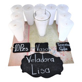 Veladora Blanca - Repuesto Limonero I 10 Piezas + 1 Vaso