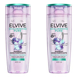 Elvive L'oréal Paris Shampoo Hialuronico Pure 400 Ml Kit X 2