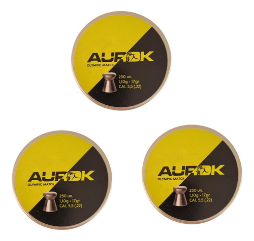 Kit 3 Chumbinhos Aurok Olympic Match- 5.5mm - 750un