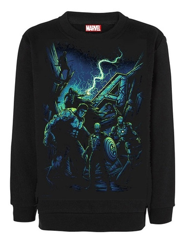 Sudadera Sweater Coleccion De Superheroes Noche Avengers Blk