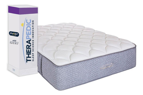 Colchón Queen Size Resorte Therapedic Roll Regent 35cm Suave Color Beige