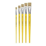 6x Pincel Chato Artesanato Tigre 815 Kit 0 02 04 06 08 10